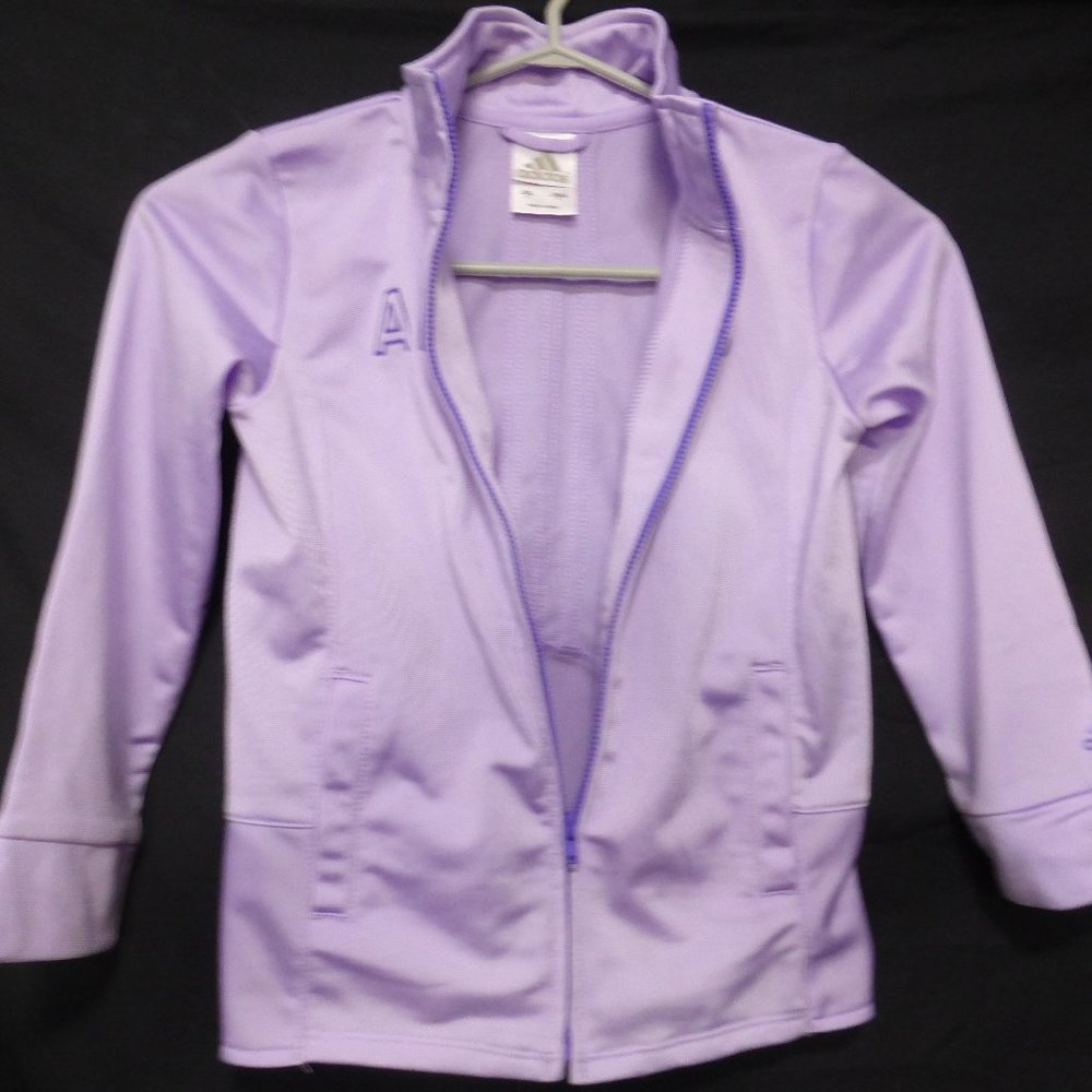 ADIDAS, size 6, lilac zip up jacket *light stain - Picture 2 of 6